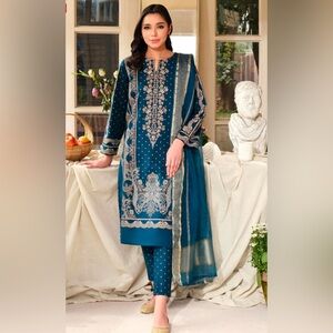 LimeLight 3 piece Blue Lawn Paste Print Suite